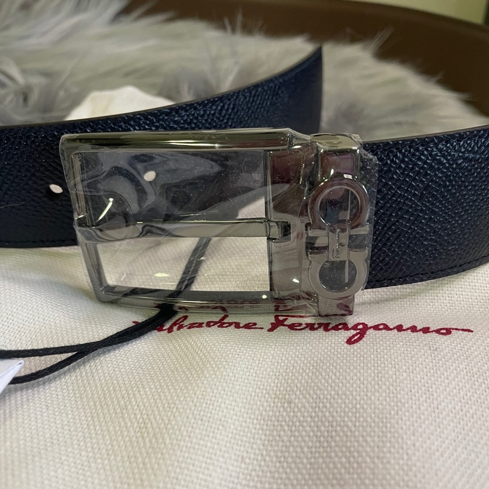 Salvatore Ferragamo Reversible Belt Navy/Blown 38